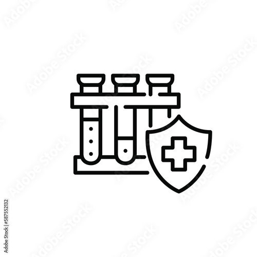 Bloodwork lab patient testing covered by medical insurance. Pixel perfect, editable stroke icon