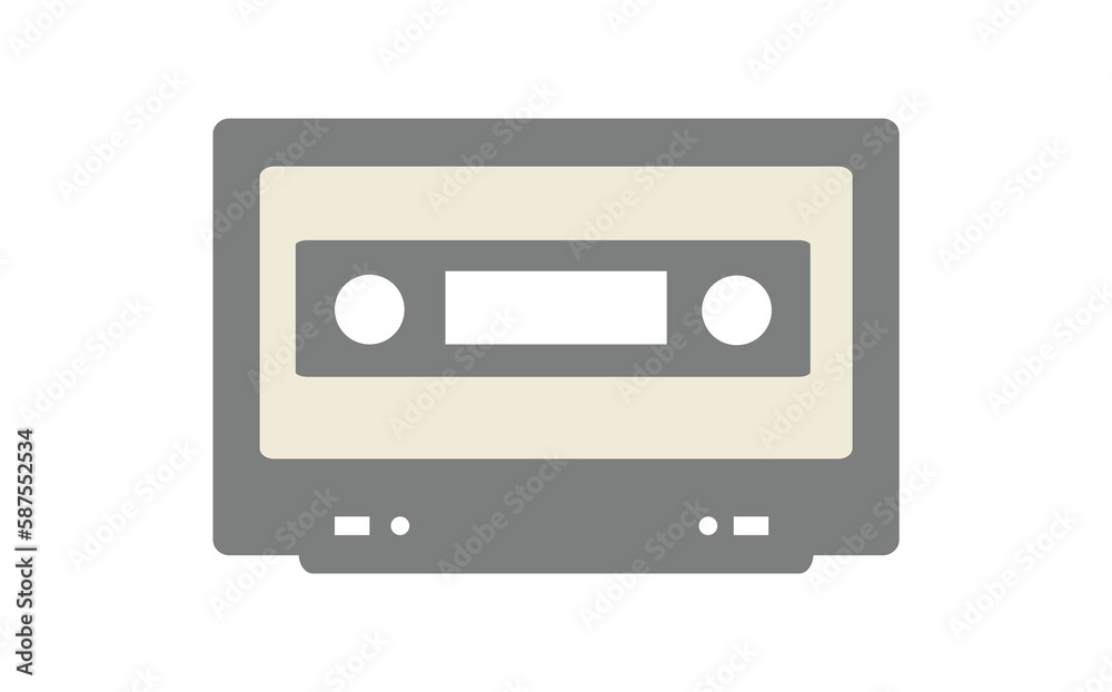 Audio cassette over white background