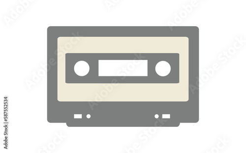 Audio cassette over white background