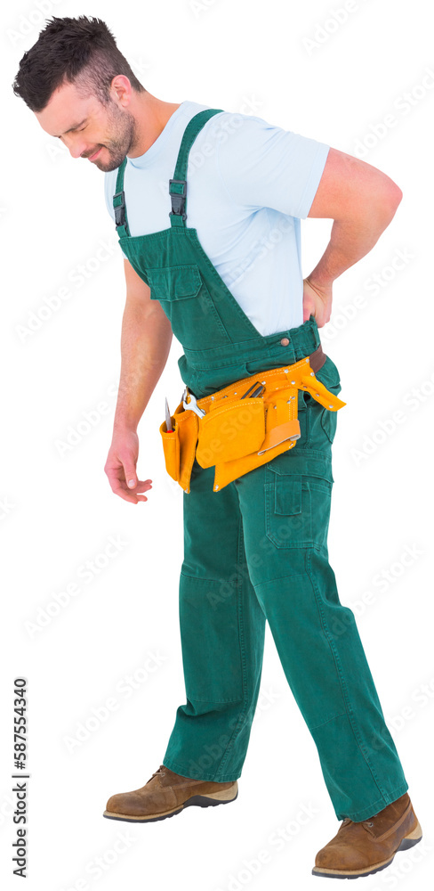 Carpenter suffering from backache Carpenter suffering from backache