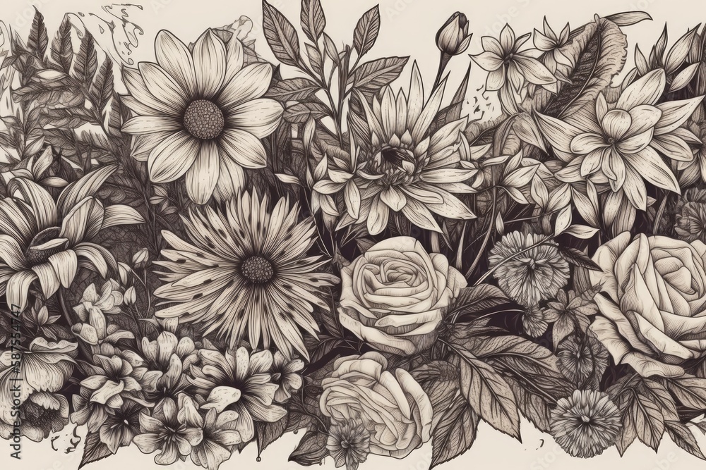 colorful bouquet of flowers. Generative AI colorful bouquet of flowers. Generative AI