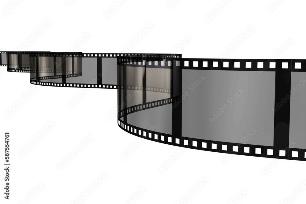 Film negatives on white background