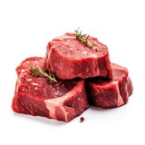 Slices of beef delicious food isolated white background illustration with Generative AI