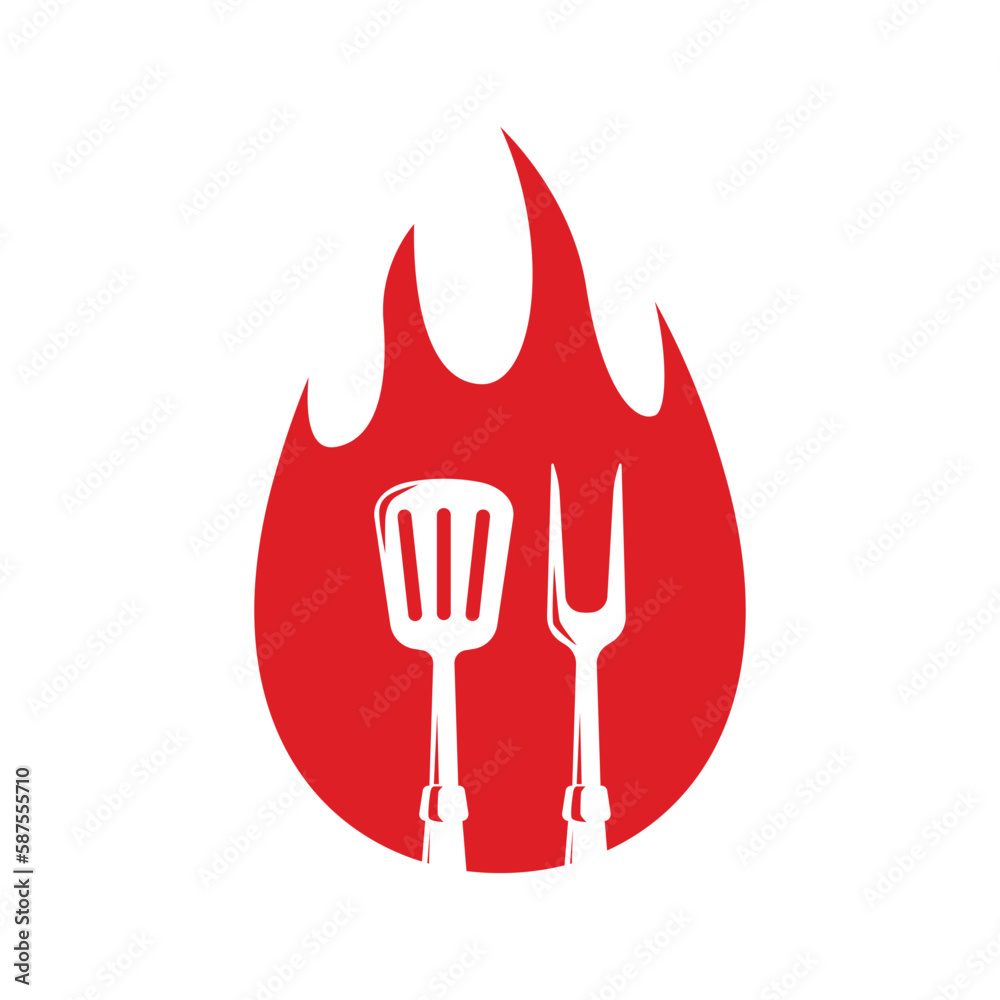 Barbecue fork, grill tools icon vector on trendy design Barbecue fork, grill tools icon vector on trendy design