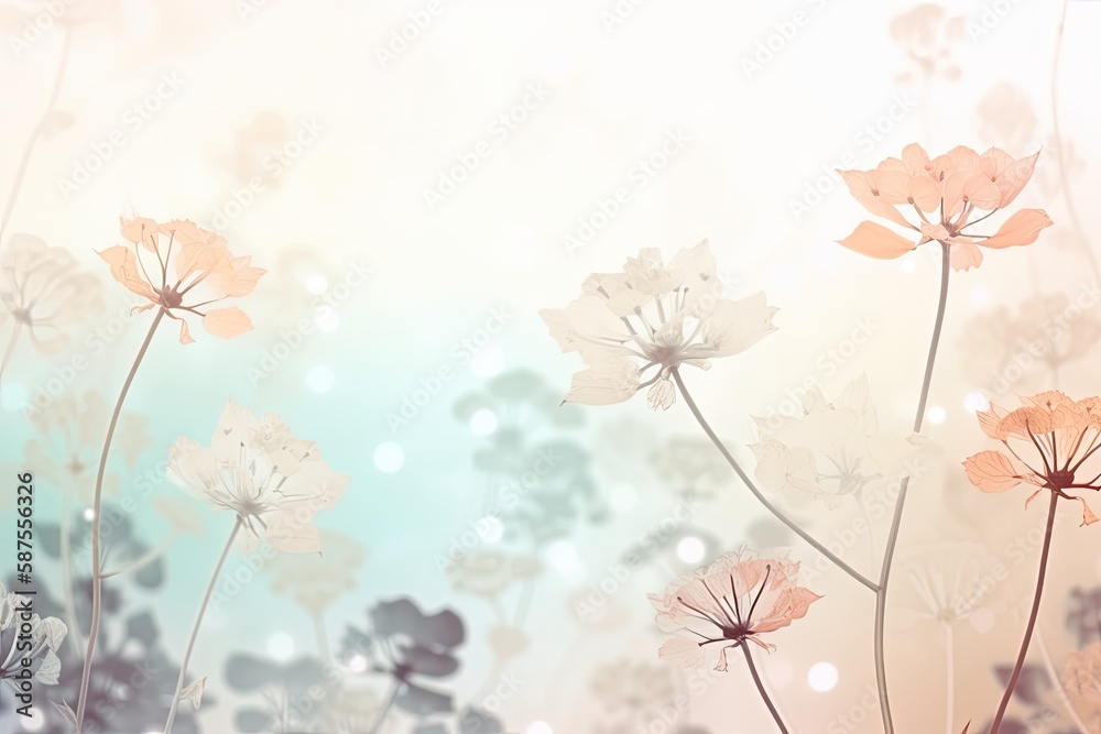 background image with abstract flowers a soft color palette for a calming effect  Generative AI