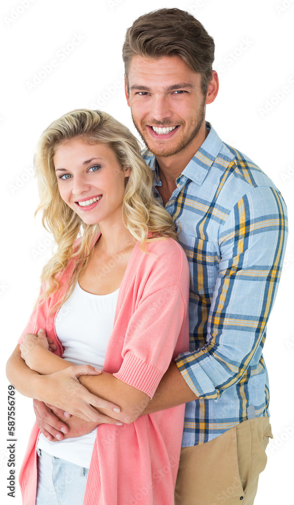 Attractive young couple smiling at camera Attractive young couple smiling at camera