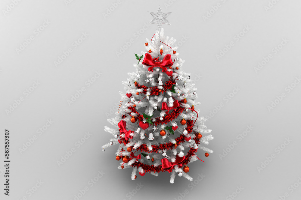 High angle view of decorated Christmas tree