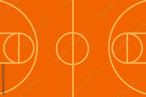 vector of basketball court background.sport illustration of a basketball court orange background top view, no people abstract background graphic website card poster calendar printing