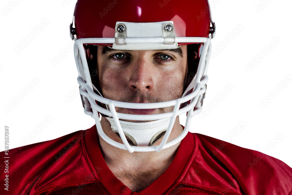 American football player looking at camera American football player looking at camera