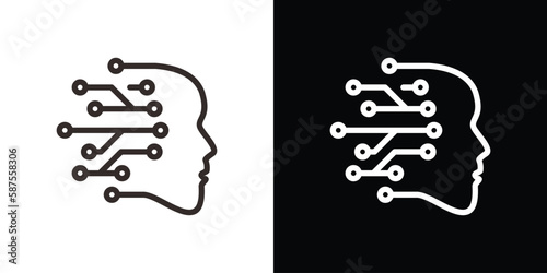 artificial intelligence logo technology icon vector illustration