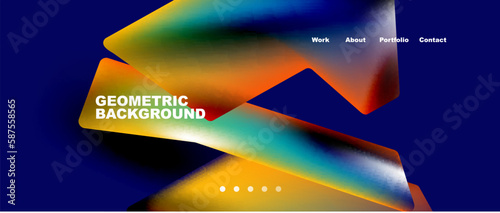 Landing page background template. Abstract geometric shapes composition. Vector illustration for wallpaper, banner, background