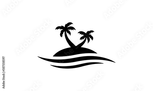 tropical island with palm trees photo