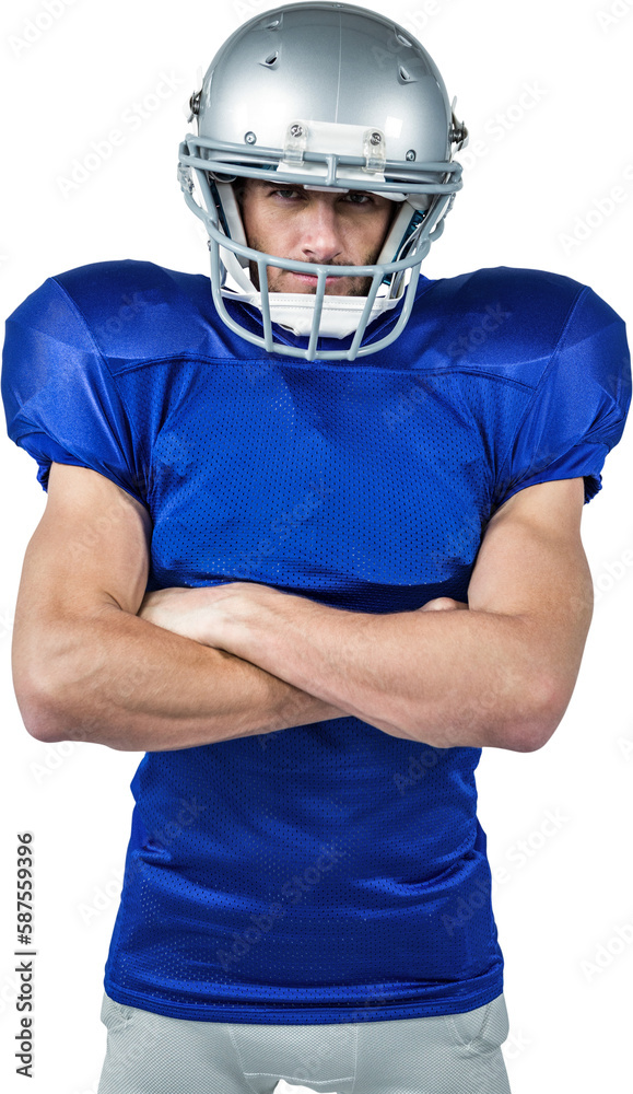 Portrait of American football player with arms crossed Portrait of American football player with arms crossed
