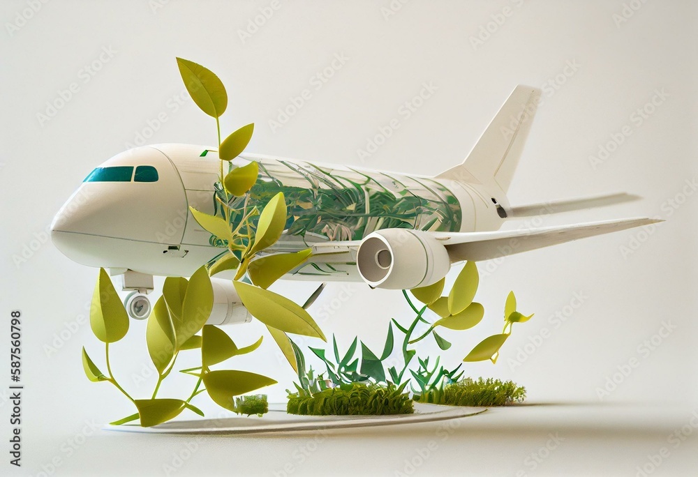 Generative AI blueprints of a miniature modern sustainable plane made ...