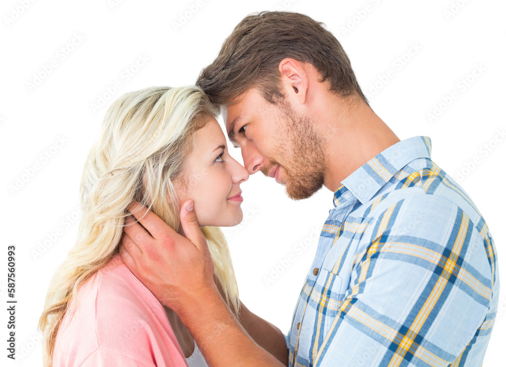 Attractive couple smiling at each other Attractive couple smiling at each other