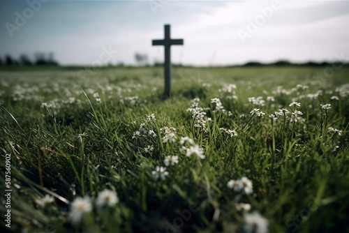 Obraz na płótnie cross in the field w salonie