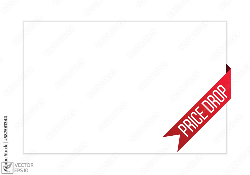 Price drop banner design. Price drop icon. Flat style vector illustration. Price drop banner design. Price drop icon. Flat style vector illustration.