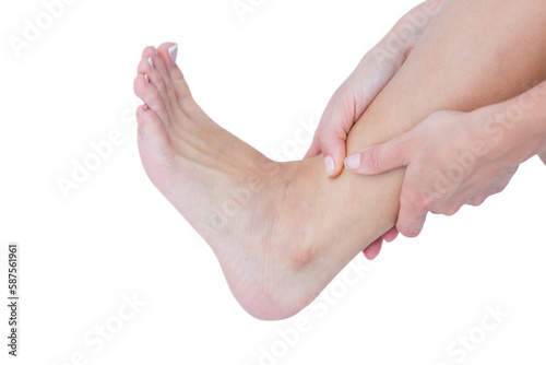 Woman with ankle pain 