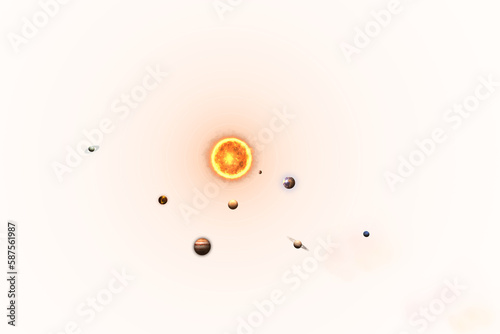 Graphic image of planets and sun