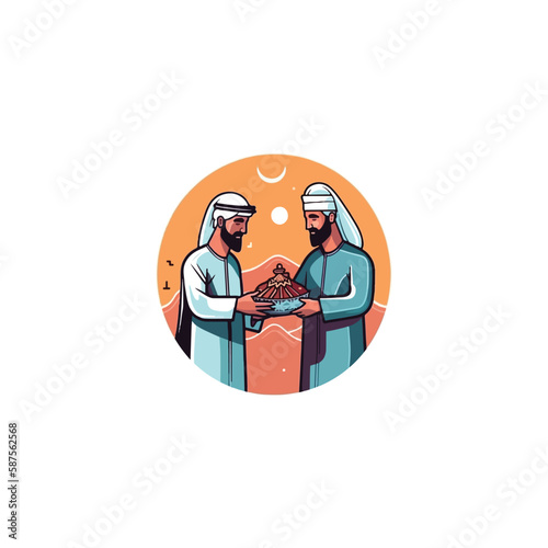 muslim gift giving vector logo