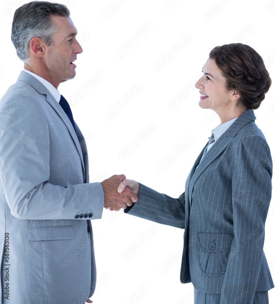 Businessman and businesswoman greeting each other Businessman and businesswoman greeting each other