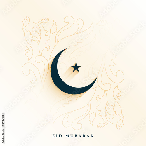 elegant eid mubarak festive background with crescent design