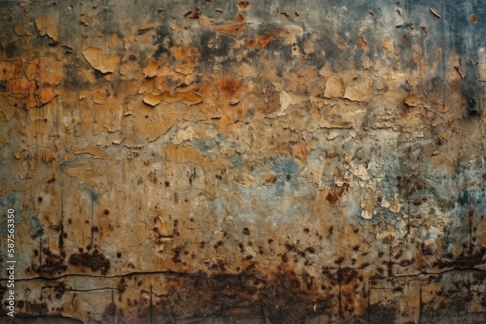 weathered and rusty metal surface with textured details. Generative AI weathered and rusty metal surface with textured details. Generative AI