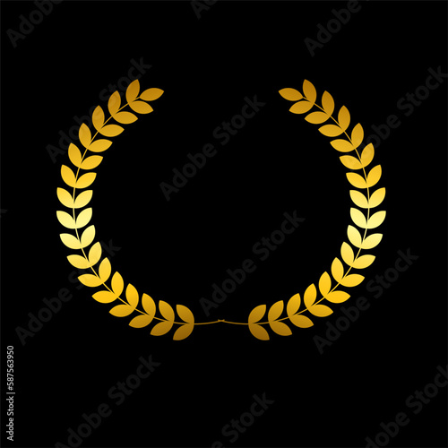 vector illustration design of golden laurel wreath or wreath for a logo