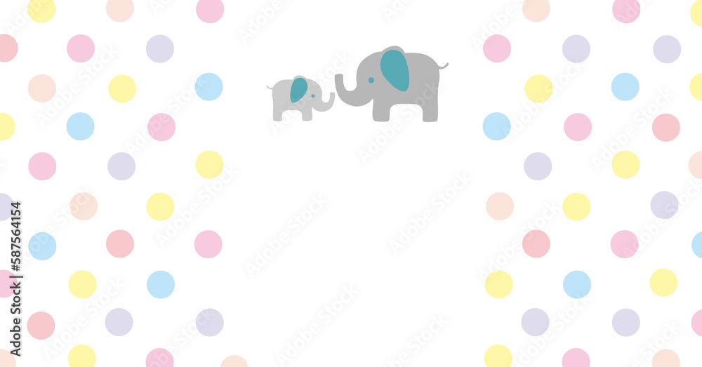 Naklejka premium Digital image of elephant on multi colored wallpaper