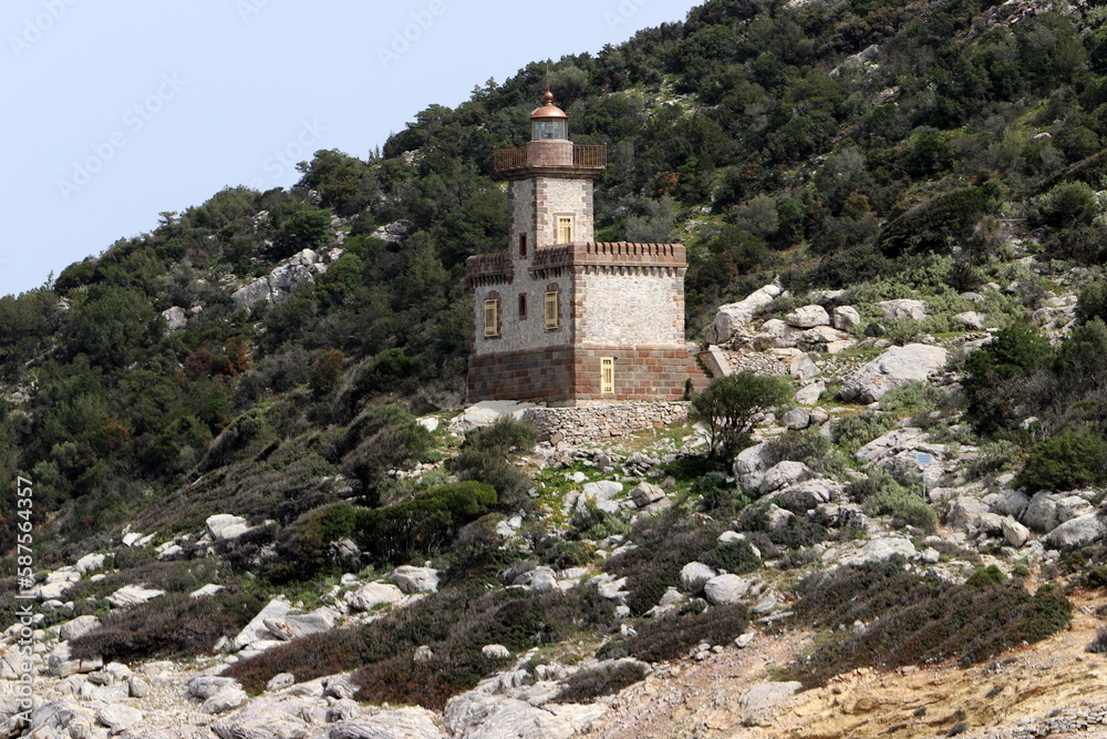 A lighthouse is a navigational landmark that is used to identify coasts and locate ships.