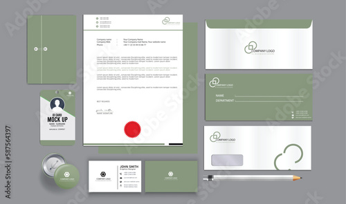 stylish business stationery items set with Vector Design 
