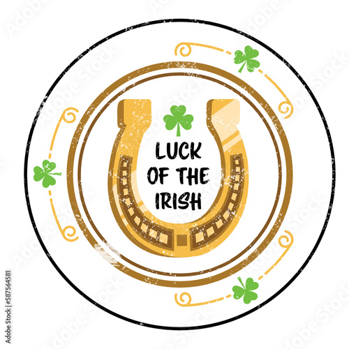 Composite image of St Patrick Day with horseshoe symbol