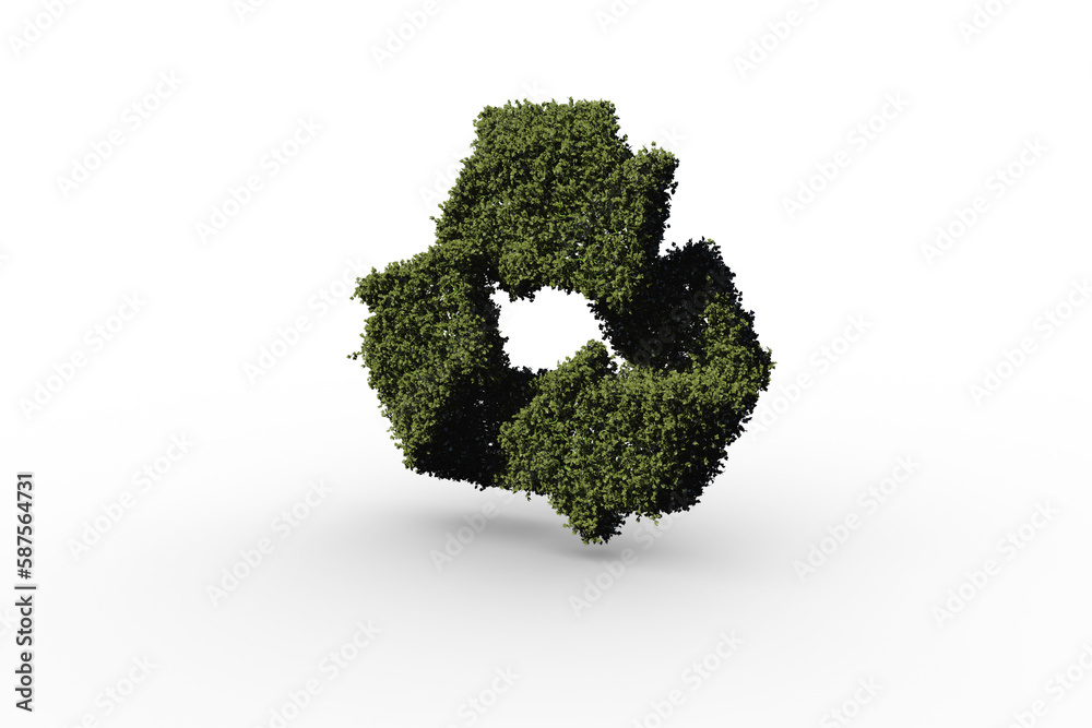Recycling sign made of leaves Recycling sign made of leaves