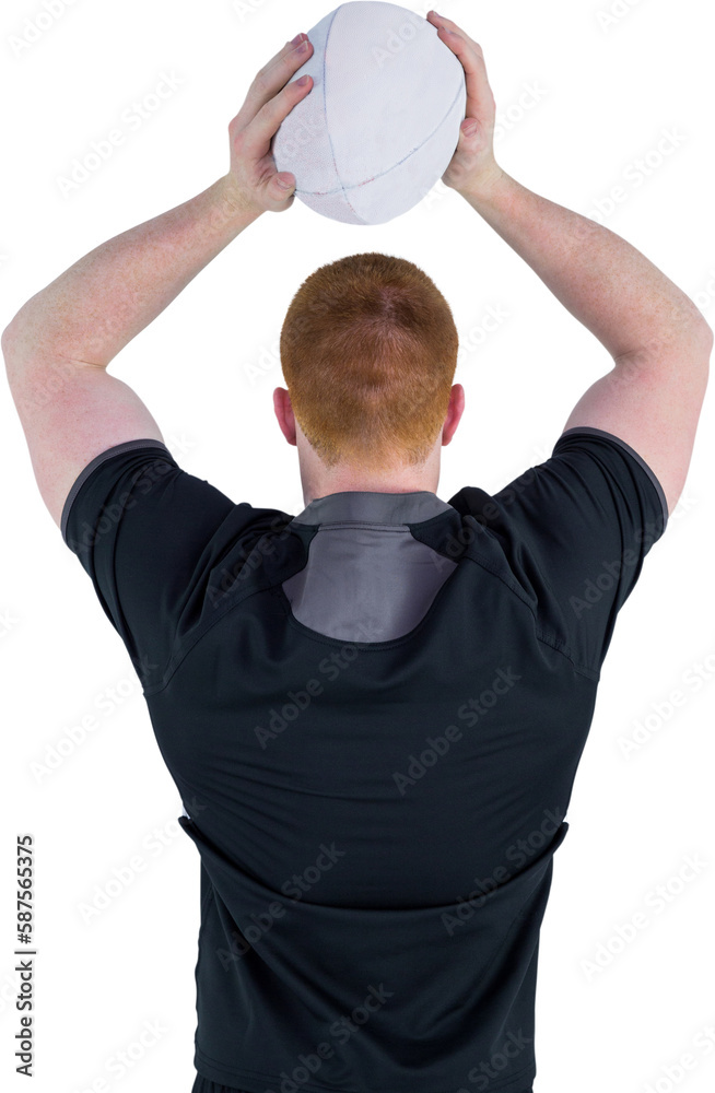 Rugby player about to throw a rugby ball Stock Photo Adobe Stock