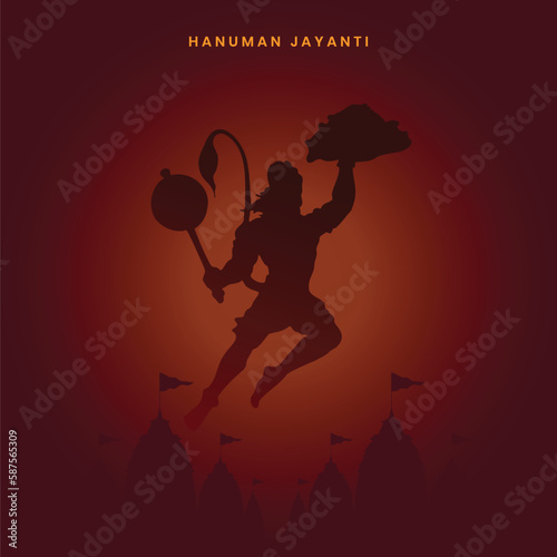 Creative illustration of Hanuman Jayanti, celebrates the birth of Lord Sri Hanuman