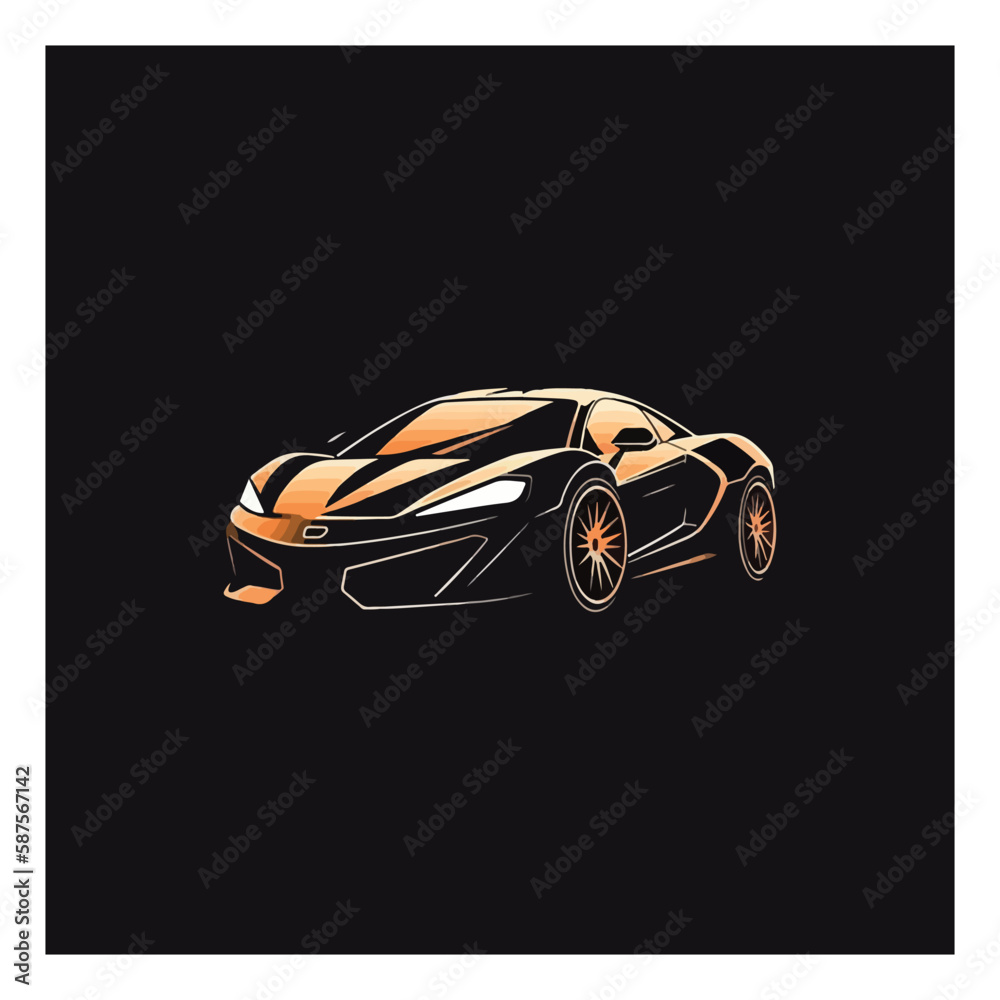 Naklejka premium luxury sports car logo vector