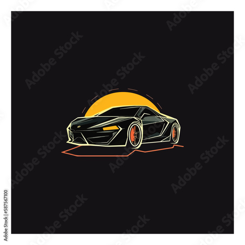 luxury sports car logo vector