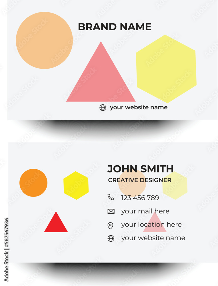 colorful business card with 2 concept colorful business card with 2 concept