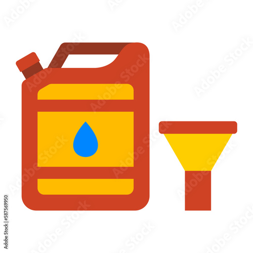 Engine Oil Flat Icon photo