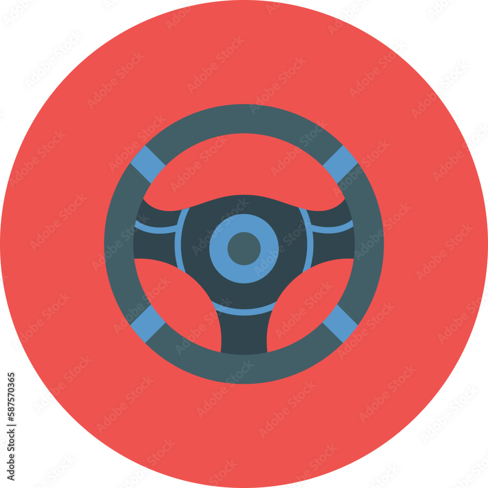 Steering Wheel Multicolor Circle Flat Icon Steering Wheel Multicolor Circle Flat Icon