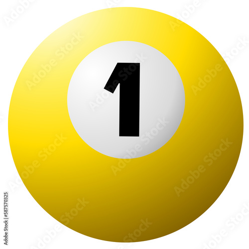 yellow billiard ball