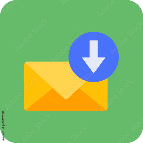 Receive Multicolor Round Corner Flat Icon