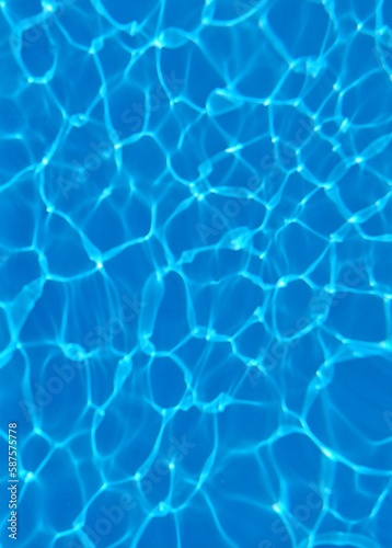Blue water texture Pattern in swimming pool background.