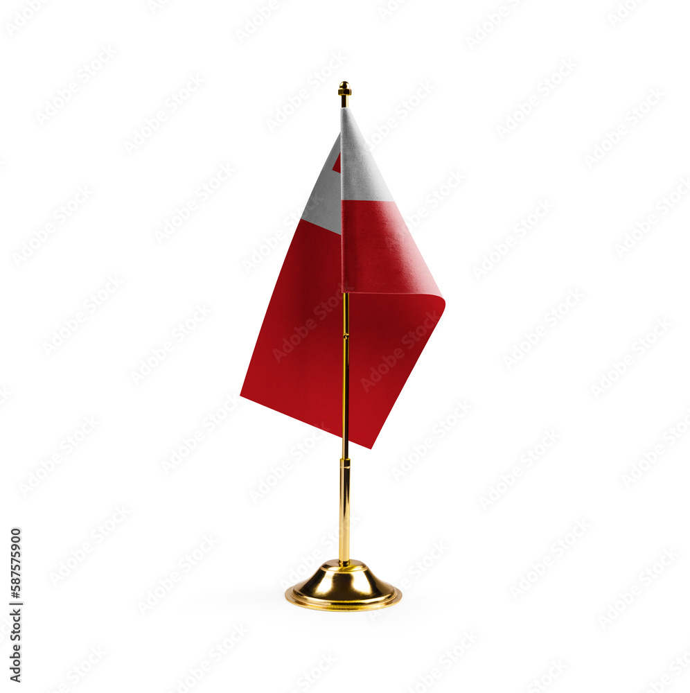 Small national flag of the Tonga on a white background