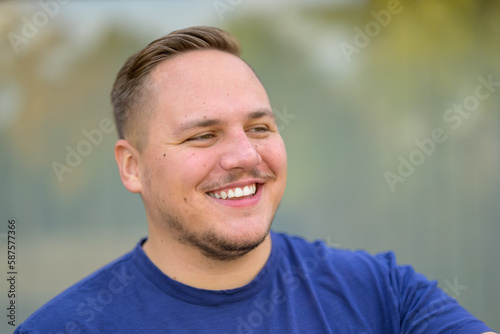 Side portrait of a young man