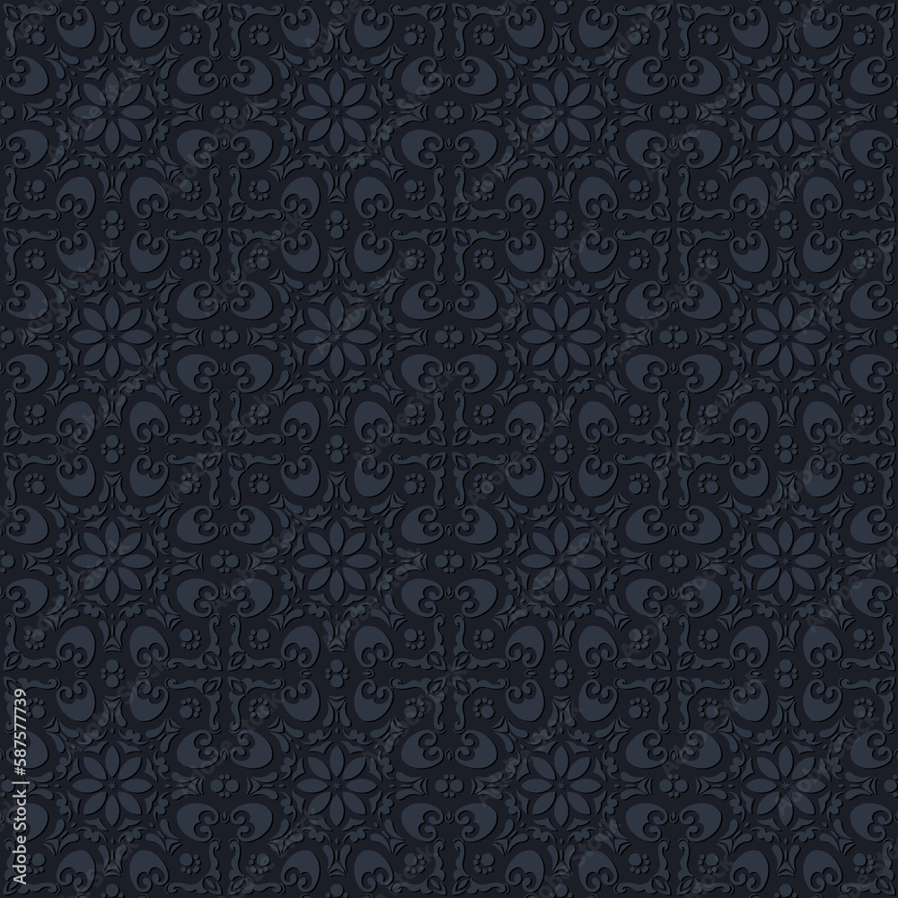 black etnic ornament pattern
