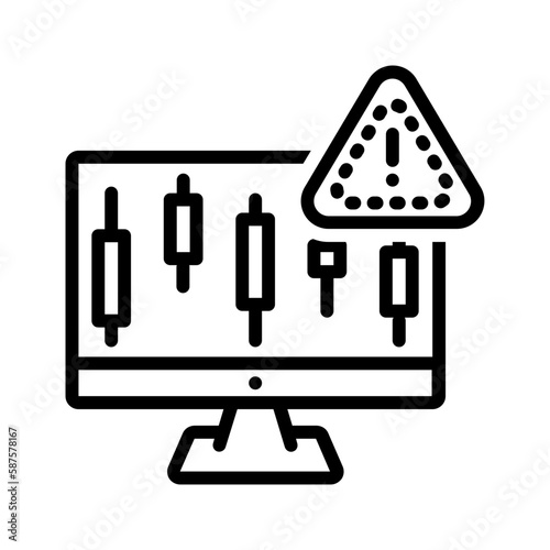 Black line icon for Trouble