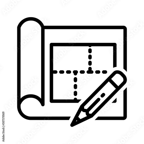 Black line icon for Layout
