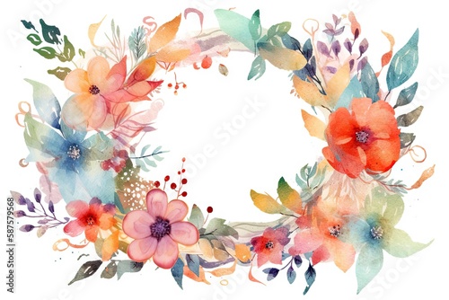 Graceful Watercolor Floral Frame