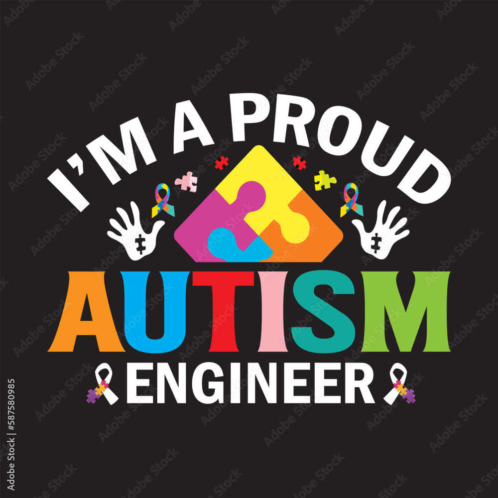 proud autism engineer T shirt design